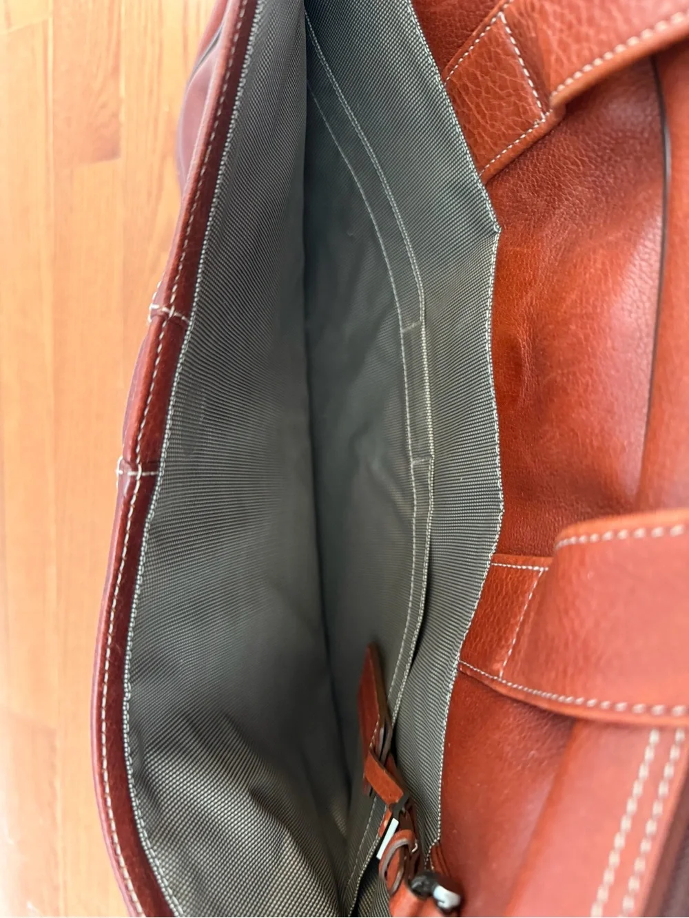 Johnston & Murphy Red-Brown Leather Briefcase with Matching Portfolio